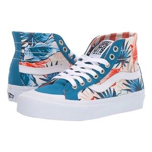 Red, White and Blue Tropical High Top Vans